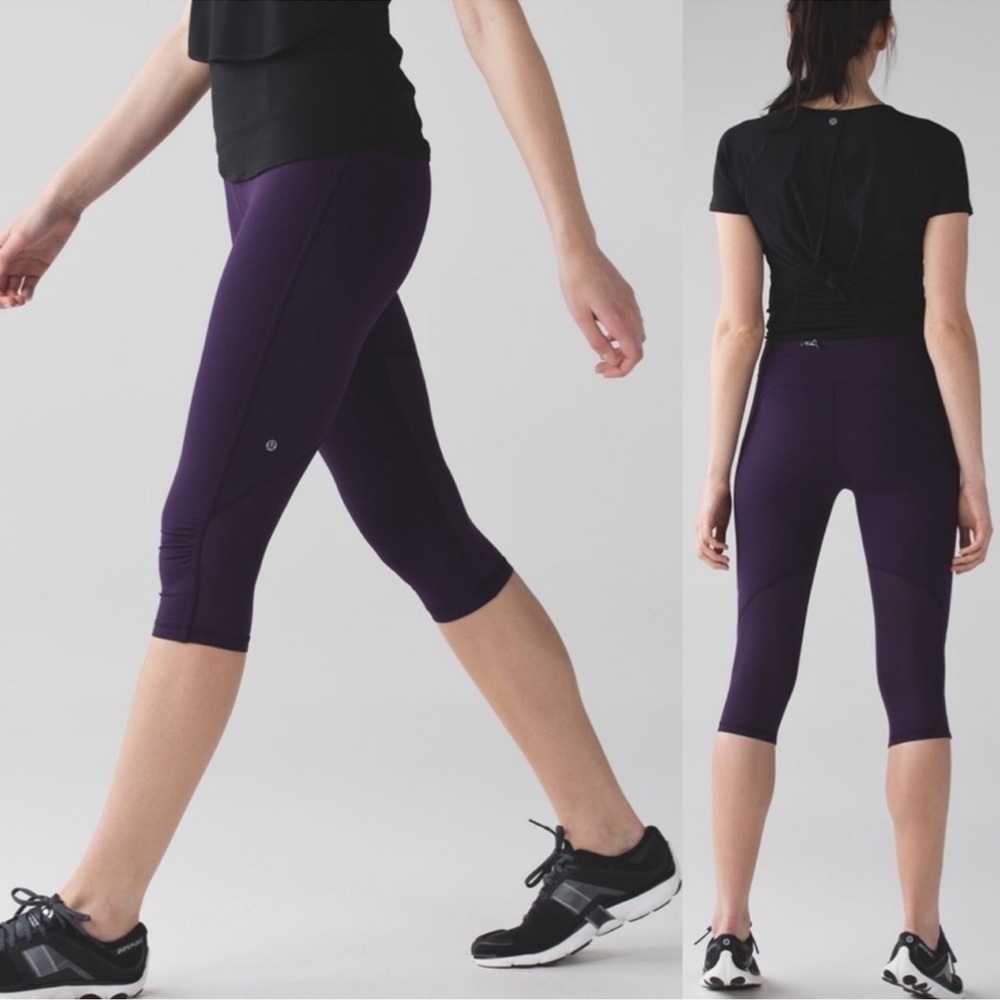 Lululemon Real Quick Crop, rare, Deep Zinfandel, 4